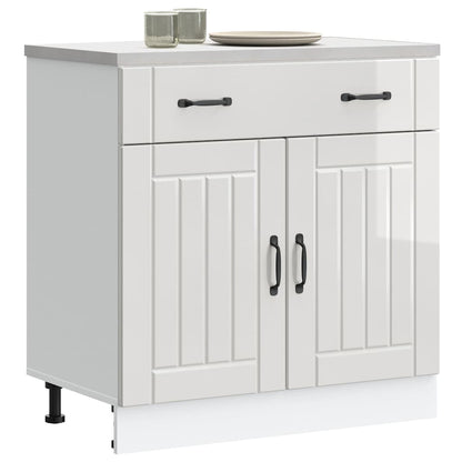 vidaXL Kitchen Base Cabinet "Lucca" High Gloss White Engineered Wood