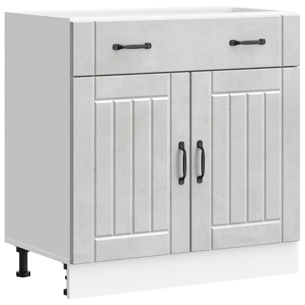 vidaXL Kitchen Base Cabinet "Lucca" Concrete Grey Engineered Wood