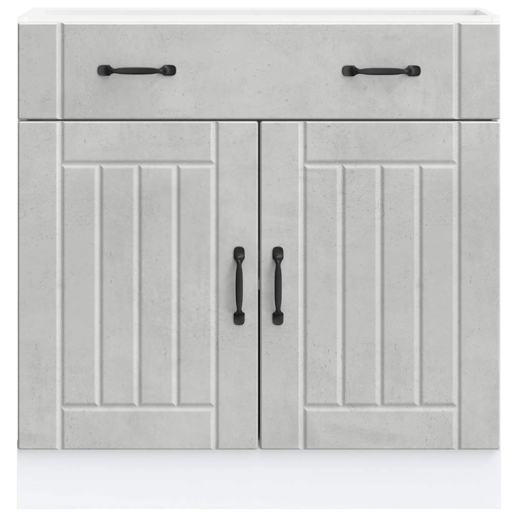 vidaXL Kitchen Base Cabinet "Lucca" Concrete Grey Engineered Wood