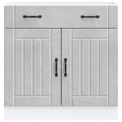 vidaXL Kitchen Base Cabinet "Lucca" Concrete Grey Engineered Wood