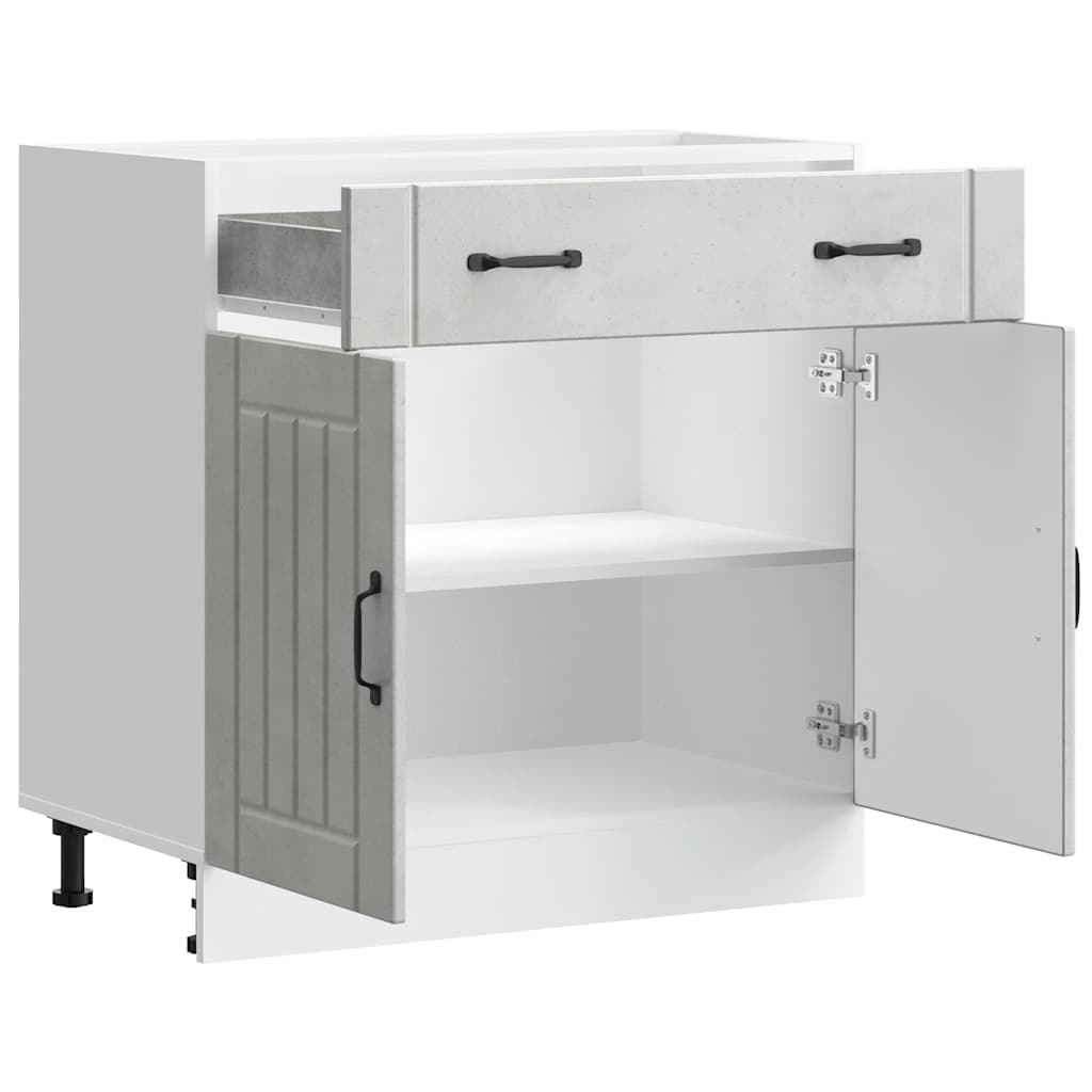 vidaXL Kitchen Base Cabinet Lucca Concrete Grey Engineered Wood