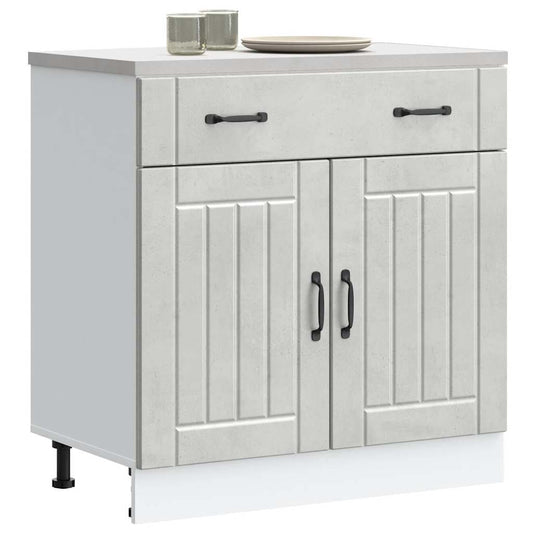 vidaXL Kitchen Base Cabinet "Lucca" Concrete Grey Engineered Wood