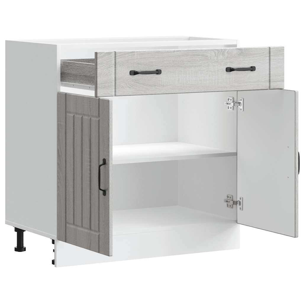 vidaXL Kitchen Base Cabinet "Lucca" Grey Sonoma Engineered Wood