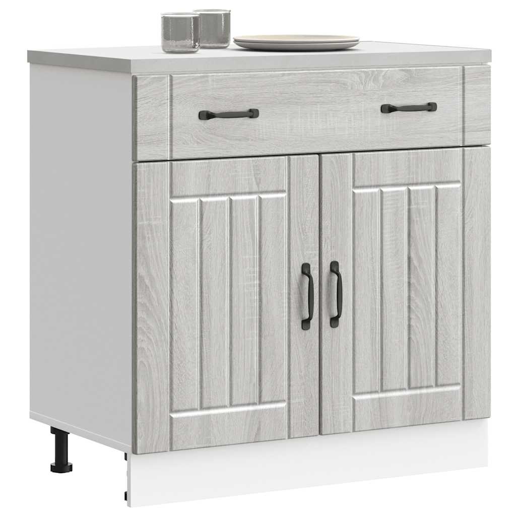 vidaXL Kitchen Base Cabinet "Lucca" Grey Sonoma Engineered Wood