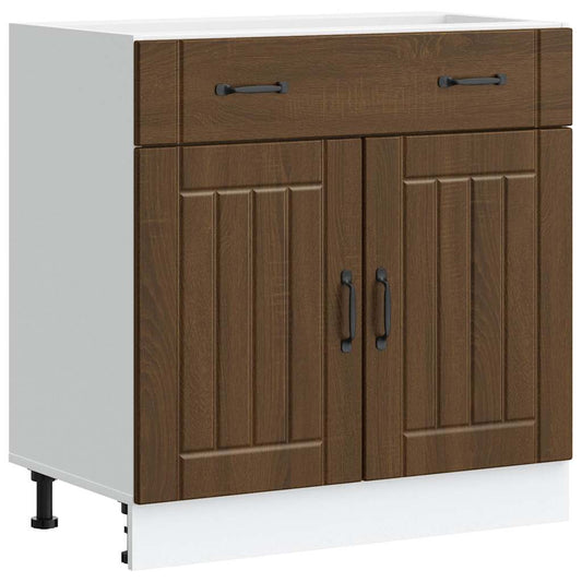 vidaXL Kitchen Base Cabinet "Lucca" Brown Oak Engineered Wood