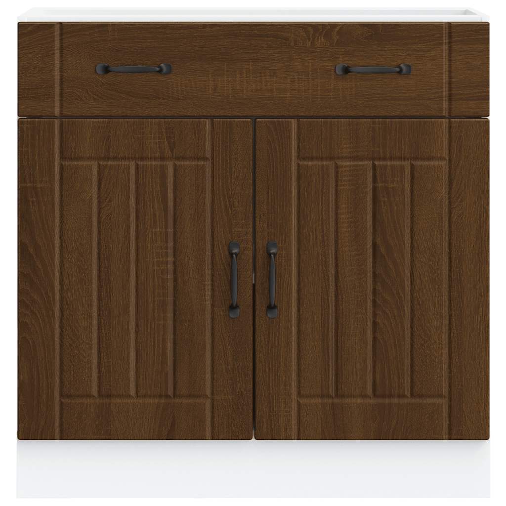 vidaXL Kitchen Base Cabinet "Lucca" Brown Oak Engineered Wood