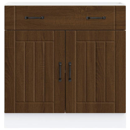 vidaXL Kitchen Base Cabinet "Lucca" Brown Oak Engineered Wood