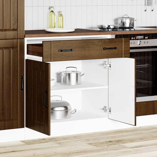 vidaXL Kitchen Base Cabinet "Lucca" Brown Oak Engineered Wood