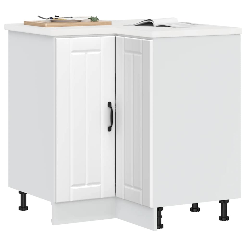 vidaXL Kitchen Corner Base Cabinet "Lucca" White Engineered Wood