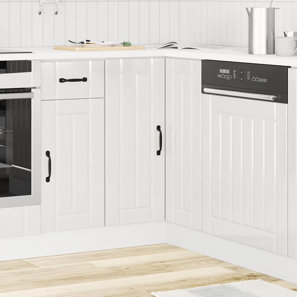 vidaXL Kitchen Corner Base Cabinet "Lucca" High Gloss White