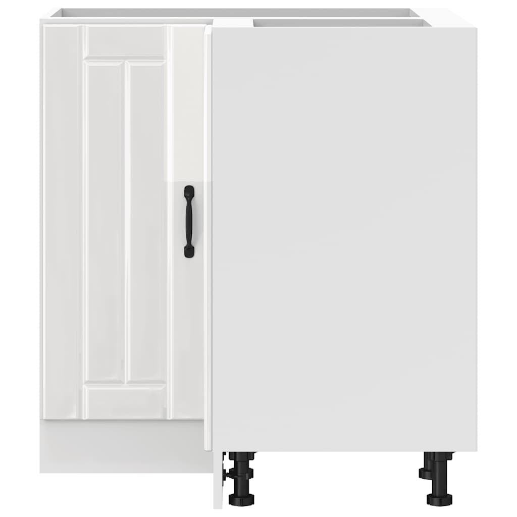 vidaXL Kitchen Corner Base Cabinet "Lucca" High Gloss White