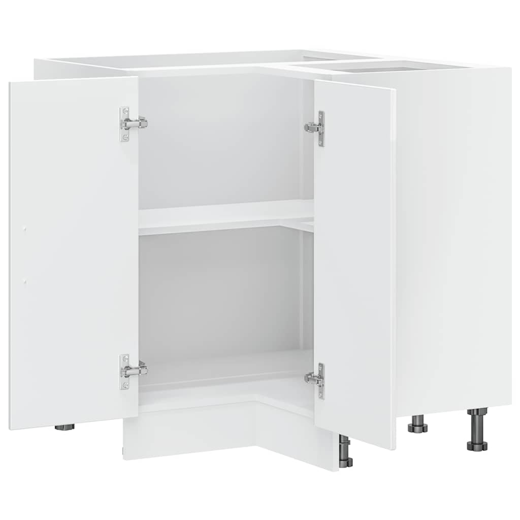 vidaXL Kitchen Corner Base Cabinet "Lucca" High Gloss White