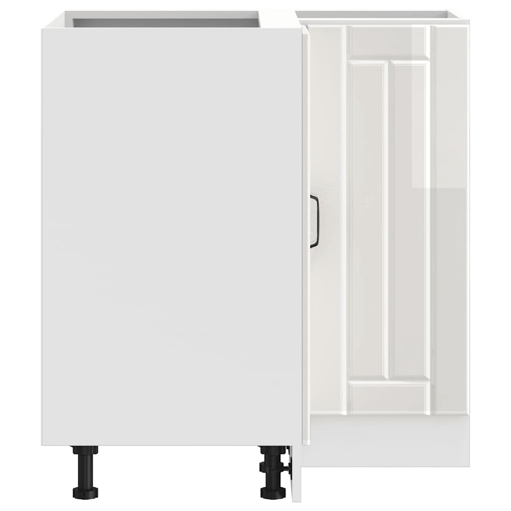 vidaXL Kitchen Corner Base Cabinet "Lucca" High Gloss White