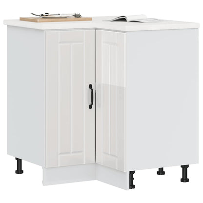 vidaXL Kitchen Corner Base Cabinet "Lucca" High Gloss White