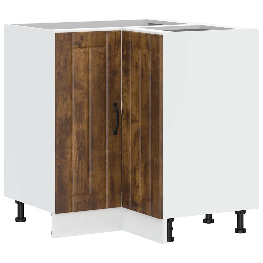 vidaXL Kitchen Corner Base Cabinet "Lucca" Smoked Oak Engineered Wood