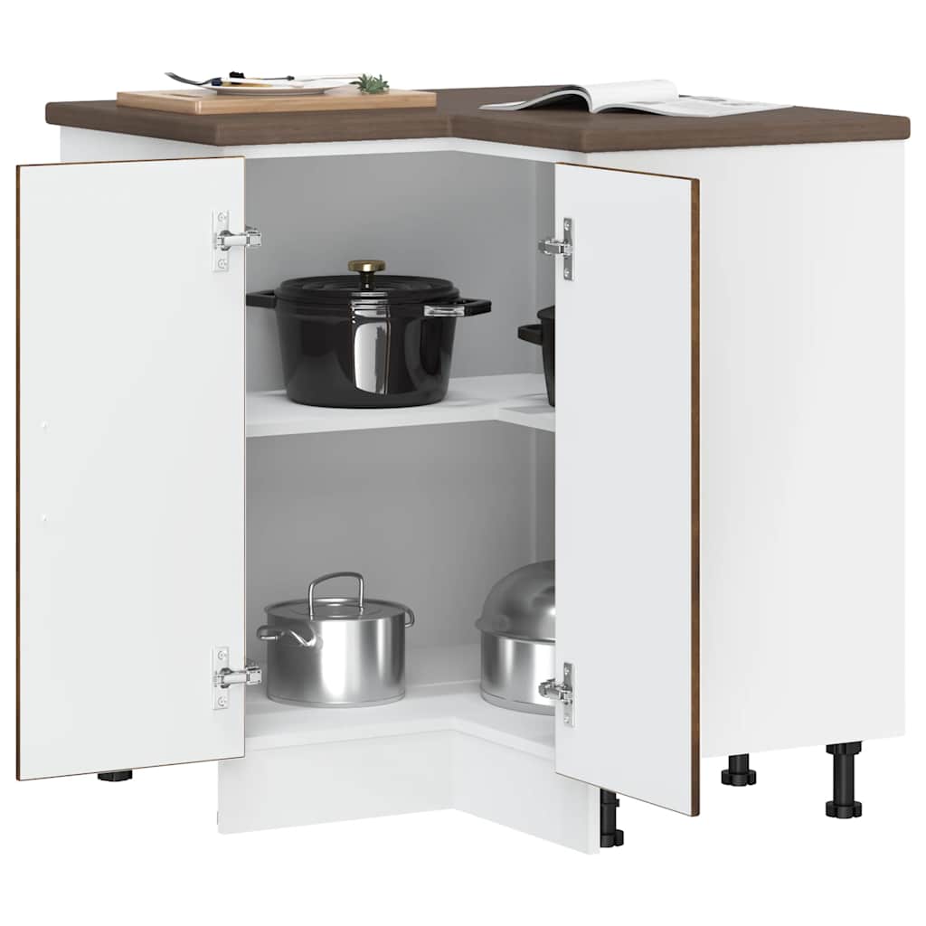 vidaXL Kitchen Corner Base Cabinet "Lucca" Smoked Oak Engineered Wood