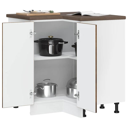vidaXL Kitchen Corner Base Cabinet "Lucca" Smoked Oak Engineered Wood