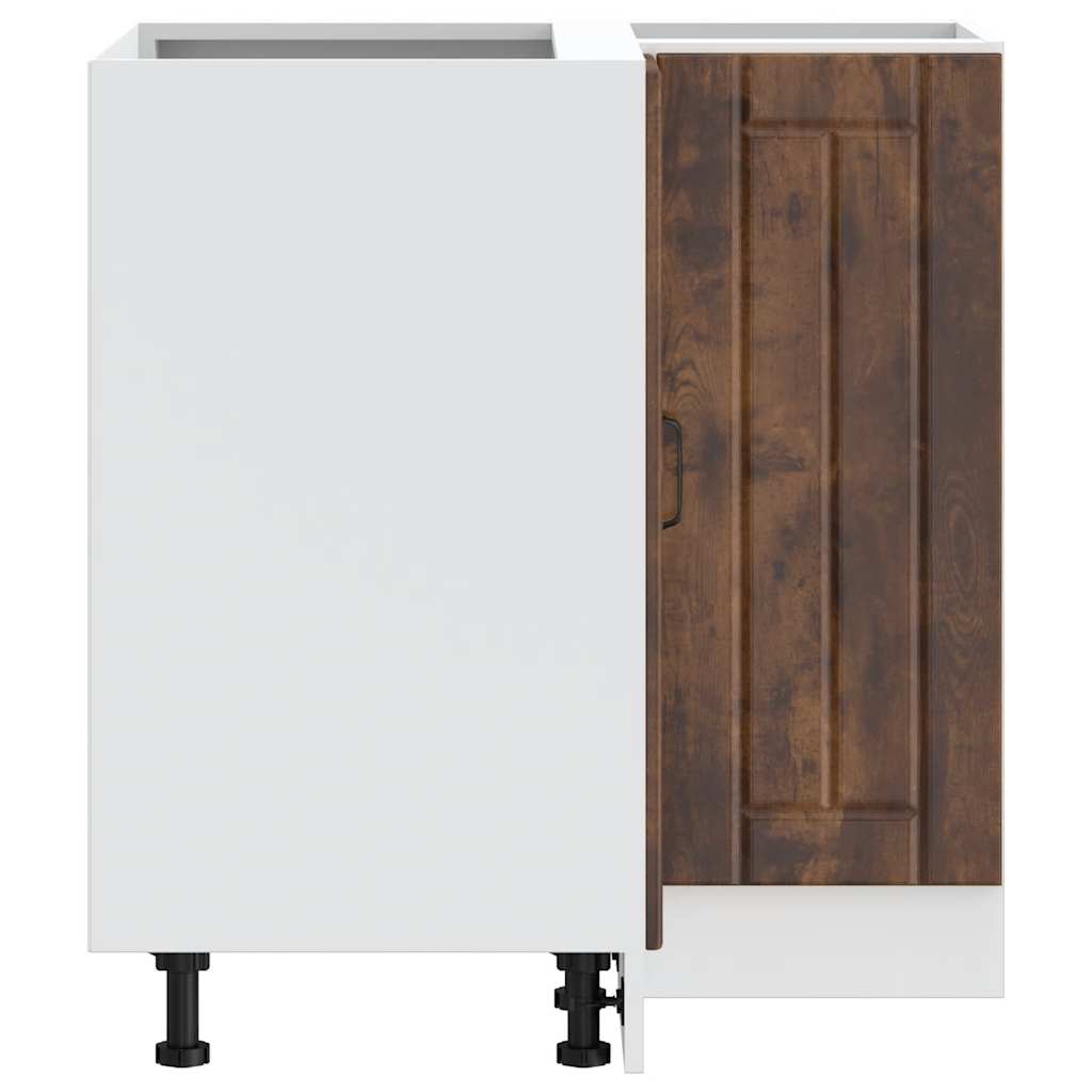 vidaXL Kitchen Corner Base Cabinet "Lucca" Smoked Oak Engineered Wood