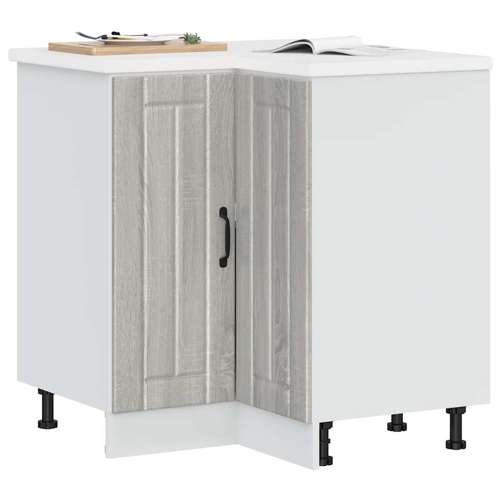 vidaXL Kitchen Corner Base Cabinet Lucca Grey Sonoma Engineered Wood