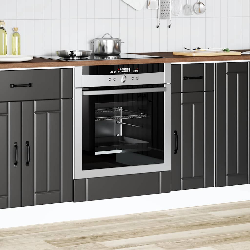 vidaXL Oven Cabinet "Lucca" Black Engineered Wood