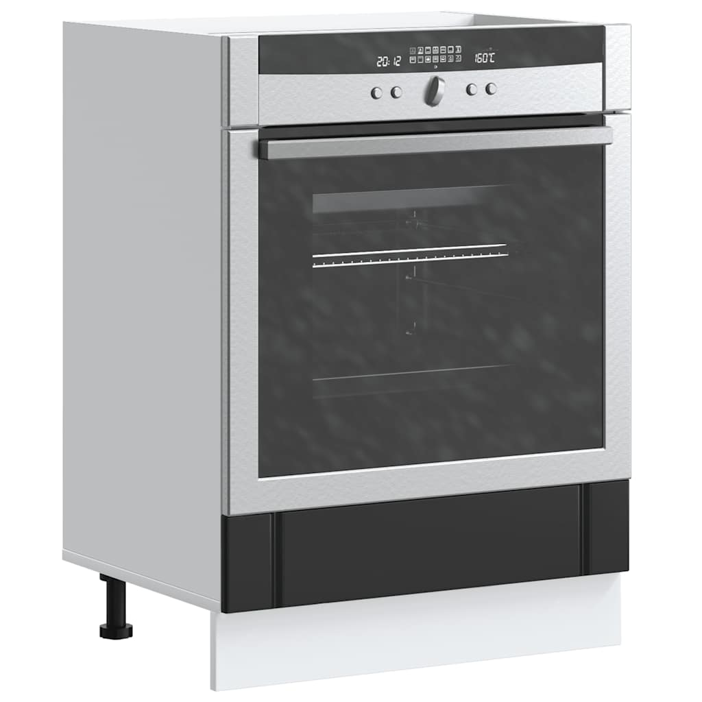 vidaXL Oven Cabinet "Lucca" Black Engineered Wood