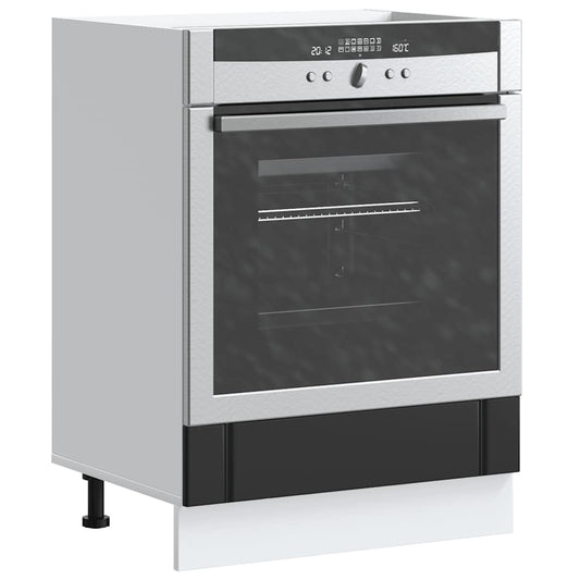 vidaXL Oven Cabinet "Lucca" Black Engineered Wood