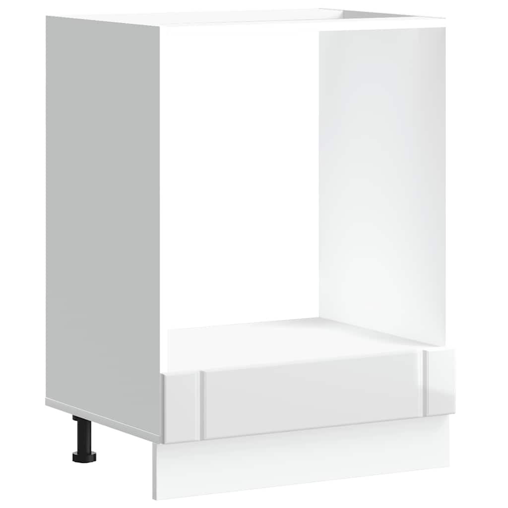 vidaXL Oven Cabinet "Lucca" High Gloss White Engineered Wood