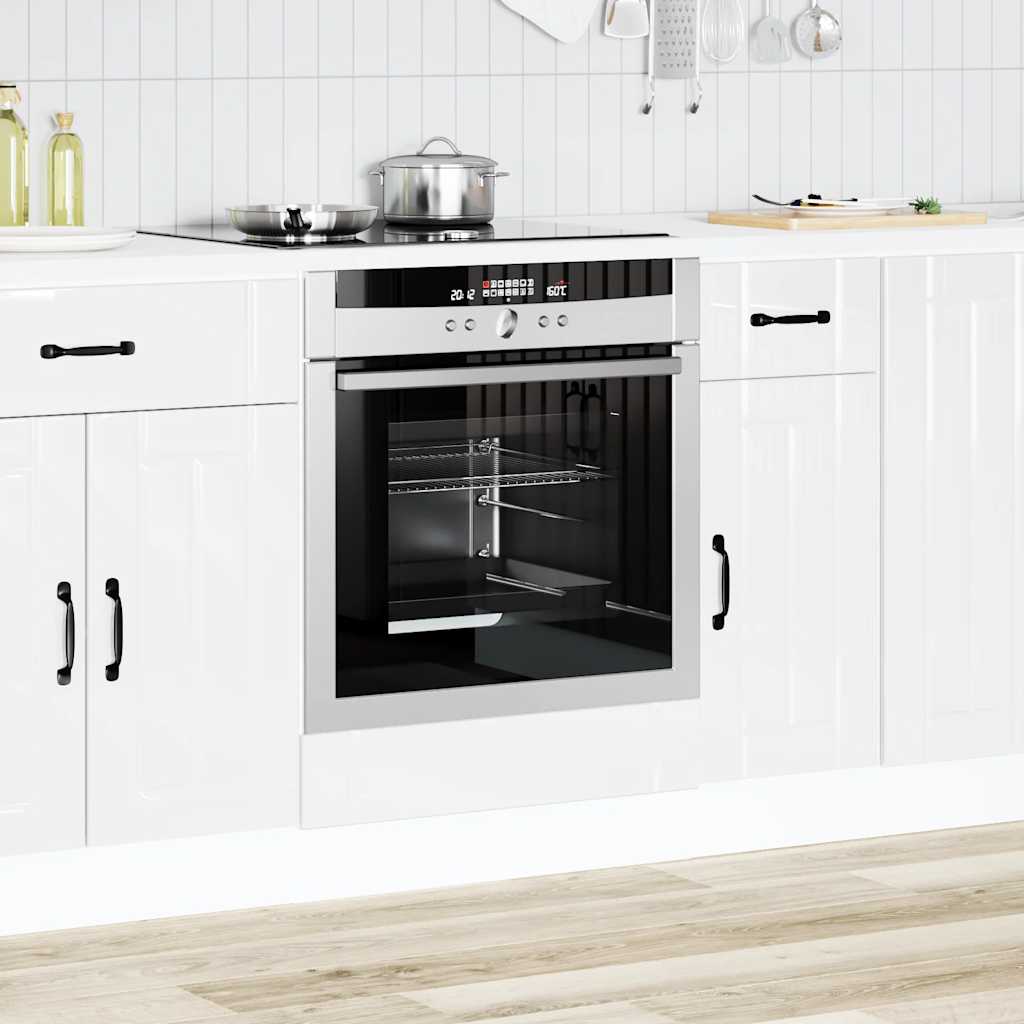vidaXL Oven Cabinet "Lucca" High Gloss White Engineered Wood