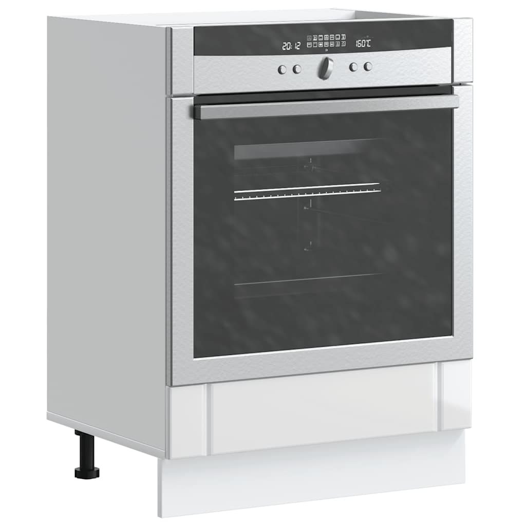vidaXL Oven Cabinet "Lucca" High Gloss White Engineered Wood