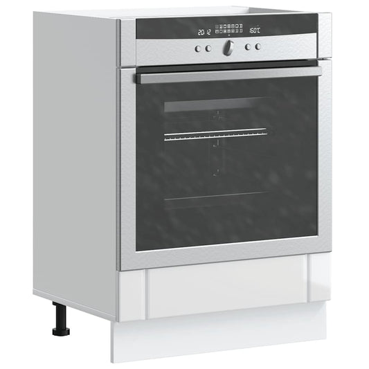 vidaXL Oven Cabinet "Lucca" High Gloss White Engineered Wood