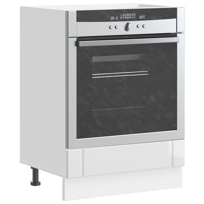 vidaXL Oven Cabinet "Lucca" High Gloss White Engineered Wood