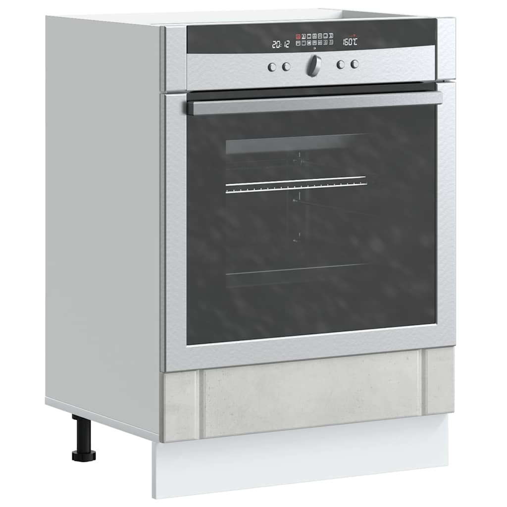 vidaXL Oven Cabinet "Lucca" Concrete Grey Engineered Wood