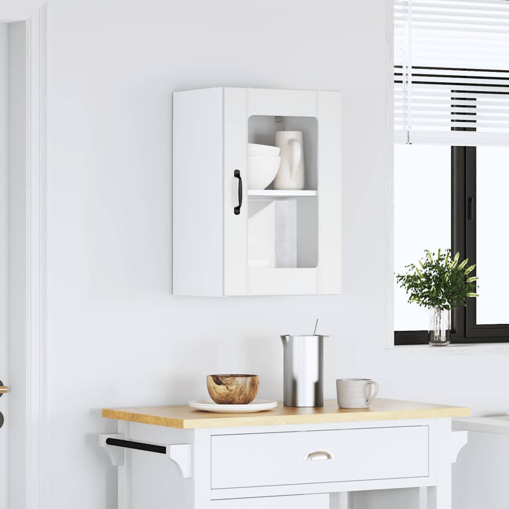 vidaXL Kitchen Wall Cabinet with Glass Door "Lucca" White