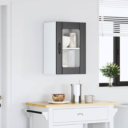 vidaXL Kitchen Wall Cabinet with Glass Door "Lucca" Black