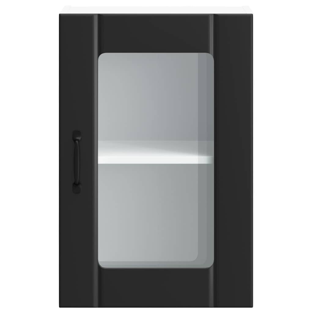 vidaXL Kitchen Wall Cabinet with Glass Door "Lucca" Black
