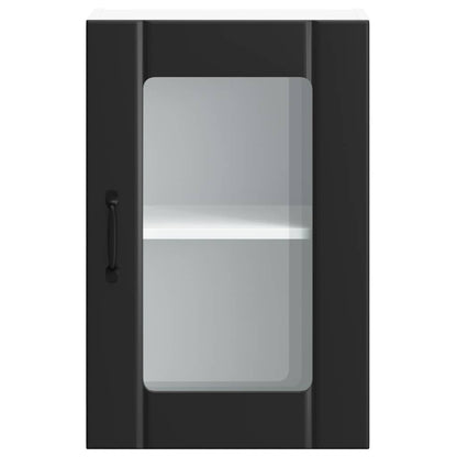 vidaXL Kitchen Wall Cabinet with Glass Door "Lucca" Black