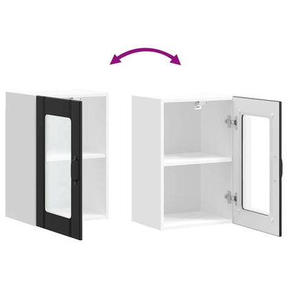 vidaXL Kitchen Wall Cabinet with Glass Door "Lucca" Black