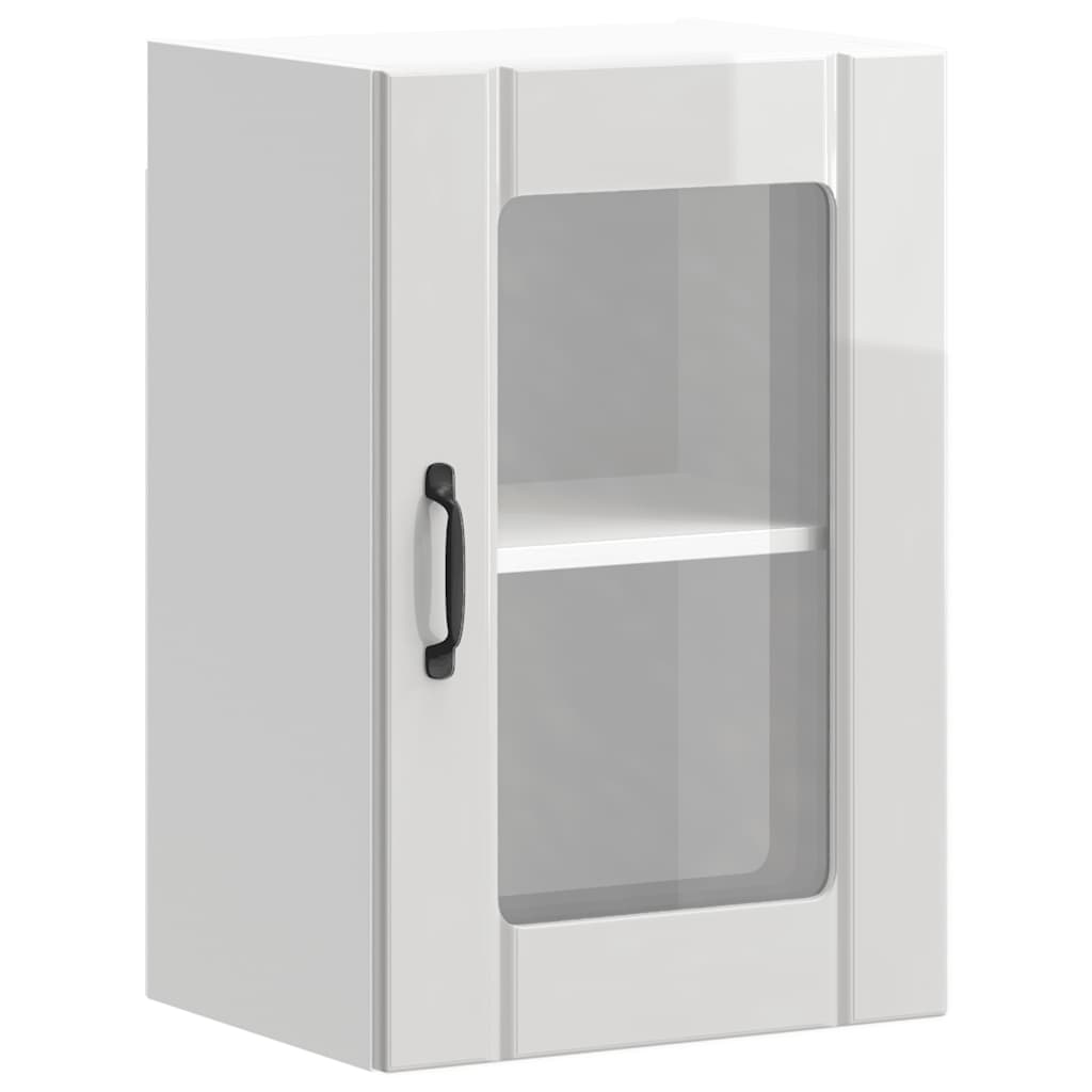 vidaXL Kitchen Wall Cabinet with Glass Door "Lucca" High Gloss White