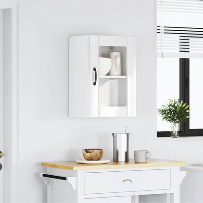 vidaXL Kitchen Wall Cabinet with Glass Door "Lucca" High Gloss White