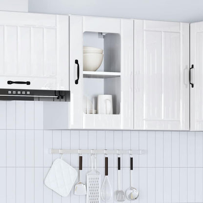 vidaXL Kitchen Wall Cabinet with Glass Door "Lucca" High Gloss White