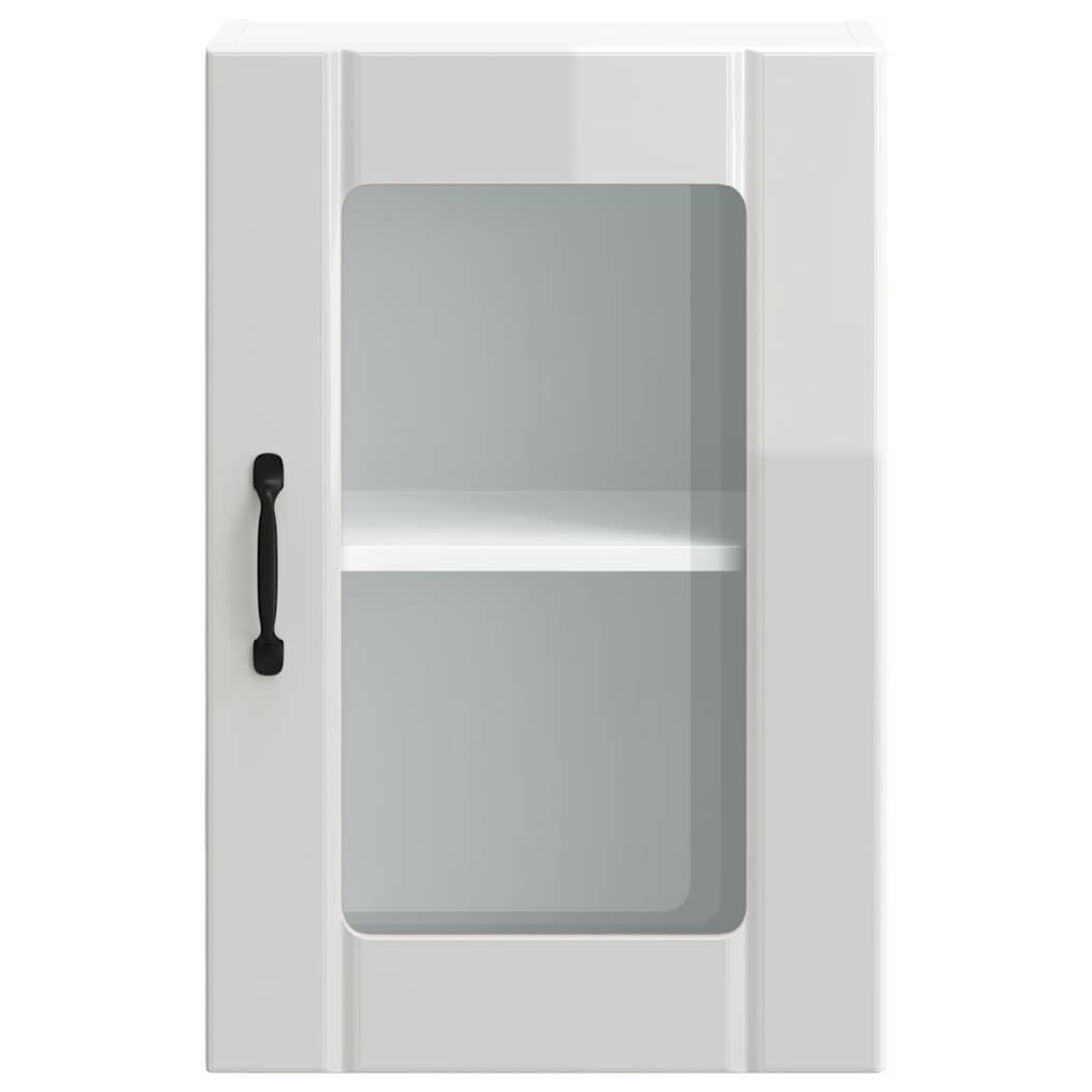 vidaXL Kitchen Wall Cabinet with Glass Door "Lucca" High Gloss White