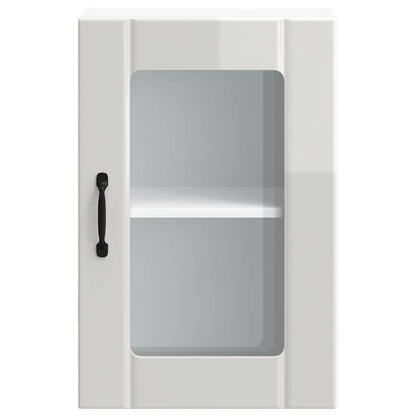 vidaXL Kitchen Wall Cabinet with Glass Door "Lucca" High Gloss White