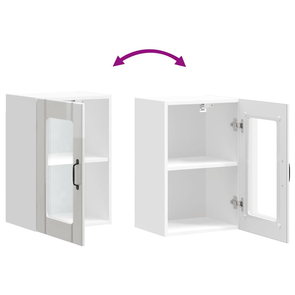 vidaXL Kitchen Wall Cabinet with Glass Door "Lucca" High Gloss White