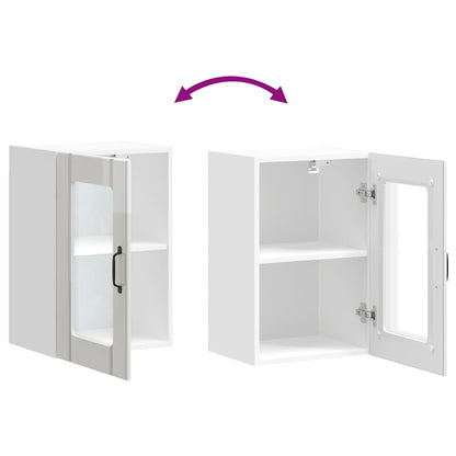 vidaXL Kitchen Wall Cabinet with Glass Door "Lucca" High Gloss White