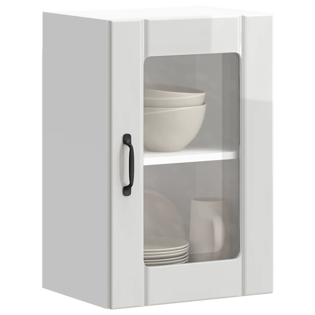 vidaXL Kitchen Wall Cabinet with Glass Door "Lucca" High Gloss White