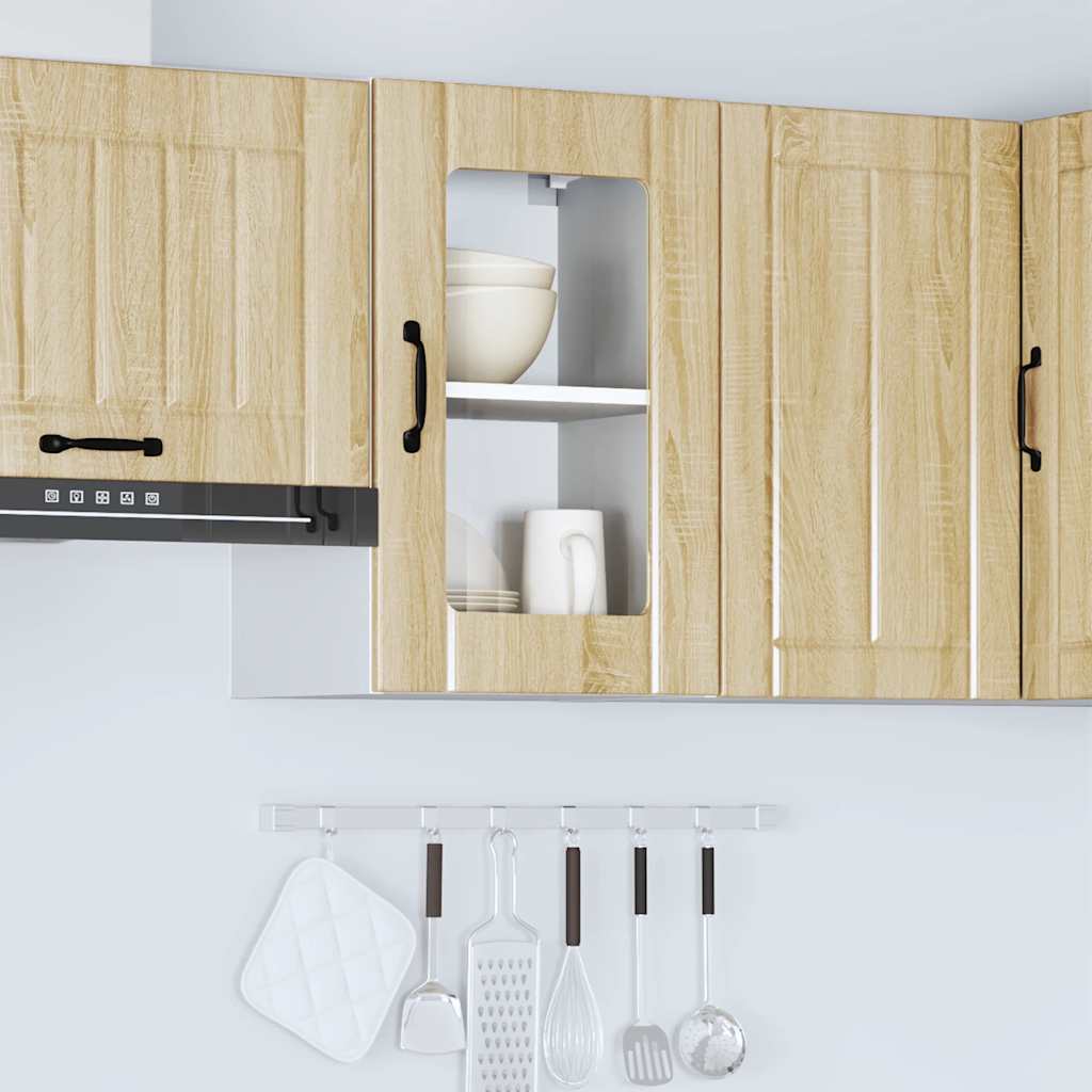 vidaXL Kitchen Wall Cabinet with Glass Door "Lucca" Sonoma Oak