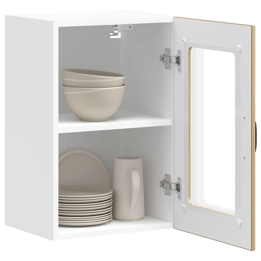 vidaXL Kitchen Wall Cabinet with Glass Door Lucca Sonoma Oak