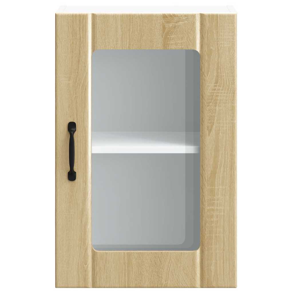 vidaXL Kitchen Wall Cabinet with Glass Door Lucca Sonoma Oak