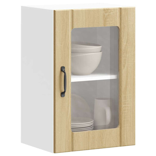 vidaXL Kitchen Wall Cabinet with Glass Door "Lucca" Sonoma Oak