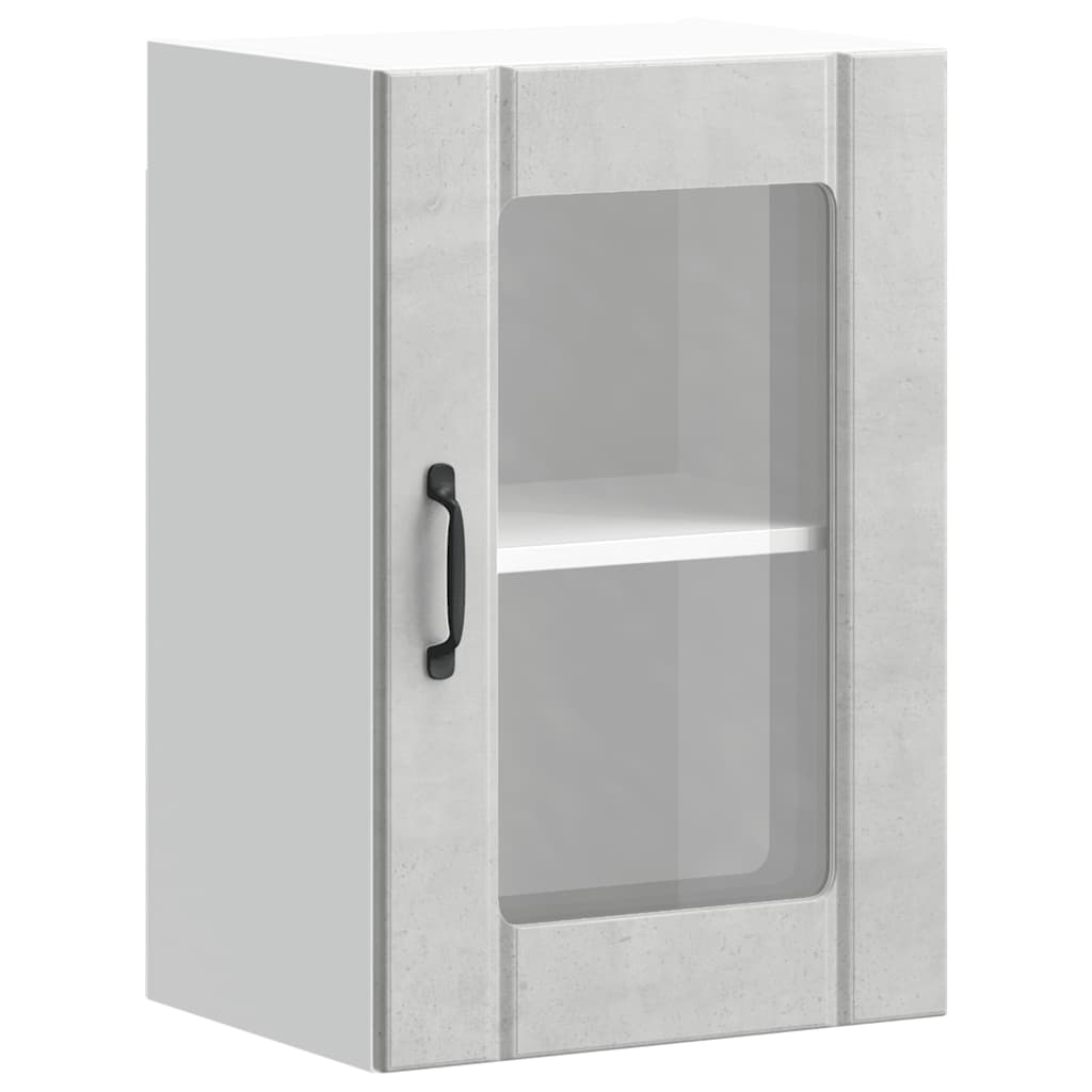 vidaXL Kitchen Wall Cabinet with Glass Door "Lucca" Concrete Grey